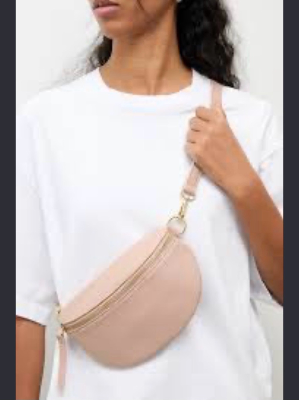 Genuine leather Blush Crossbody Belt Bag - Unbranded